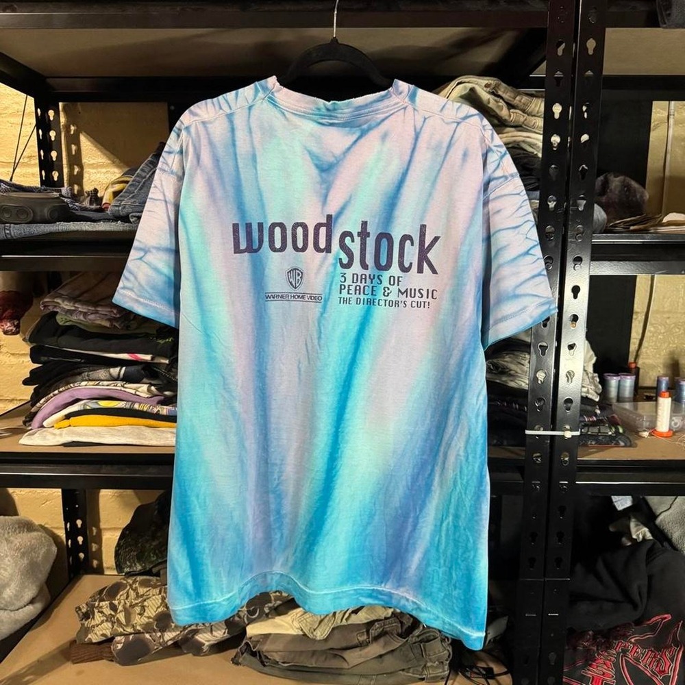 VINTAGE 94' Woodstock 3 days of Peace & Music Tie Dye Graphic Tee - Large